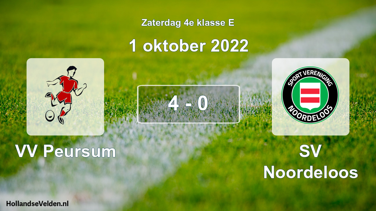 Total number of matches played: VV Peursum - SV Noordeloos 4 - 0 (1 October 2022)