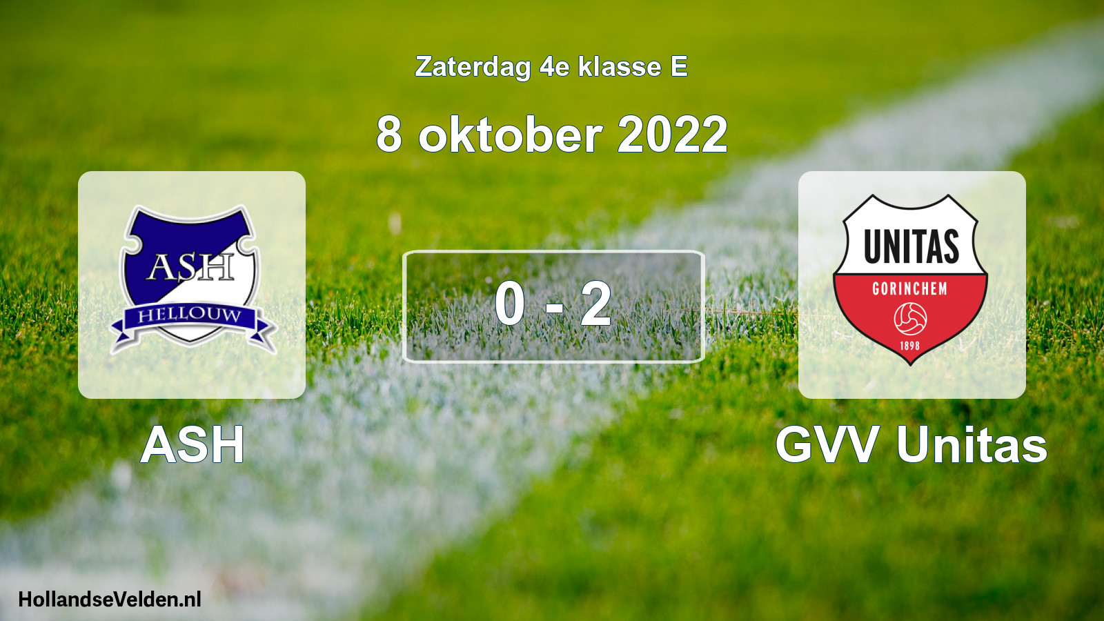 Total number of matches played: ASH - GVV Unitas 0 - 2 (8 October 2022)