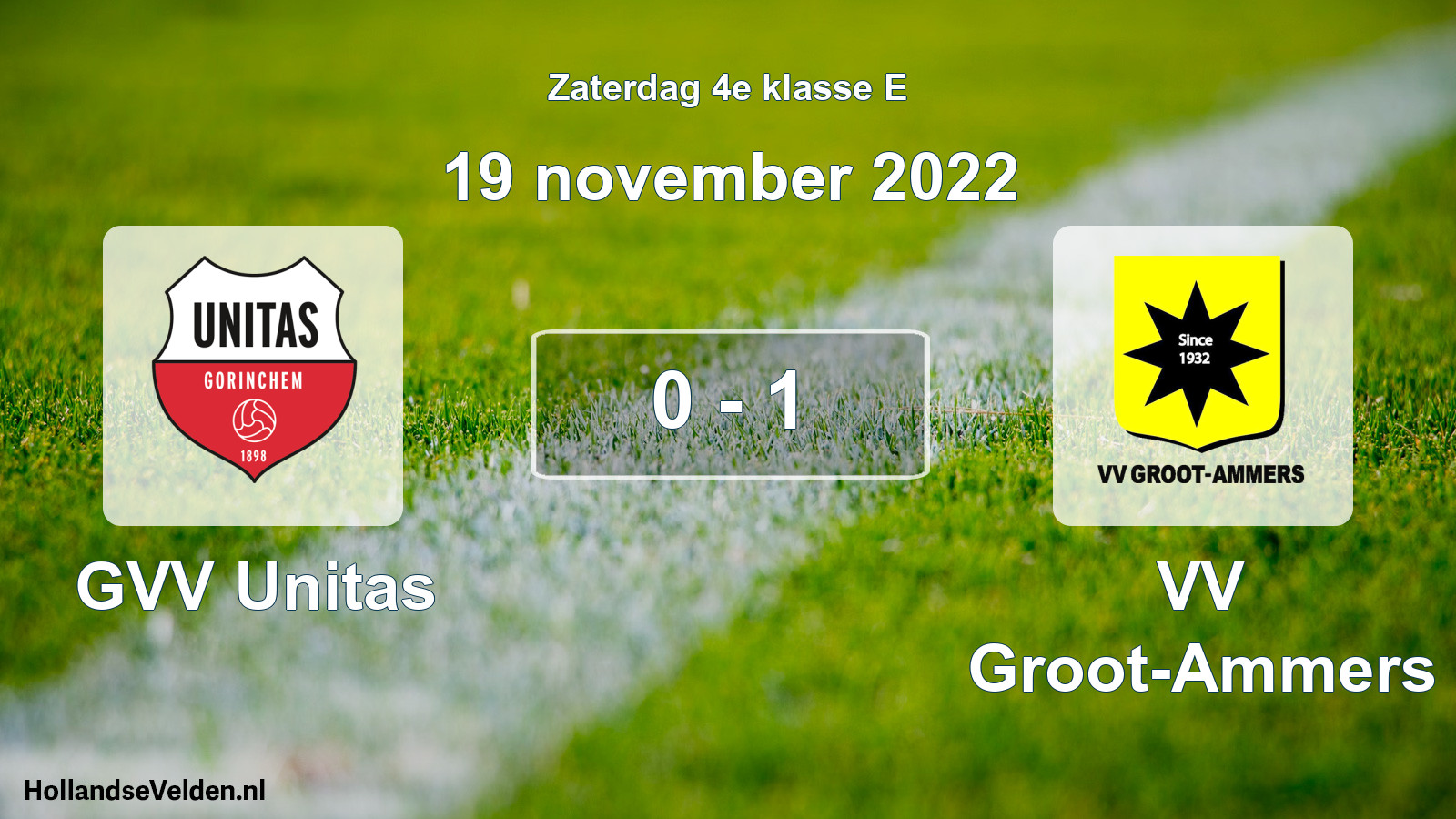 Total number of matches played: GVV Unitas - VV Groot-Ammers 0 - 1 (19 November 2022)