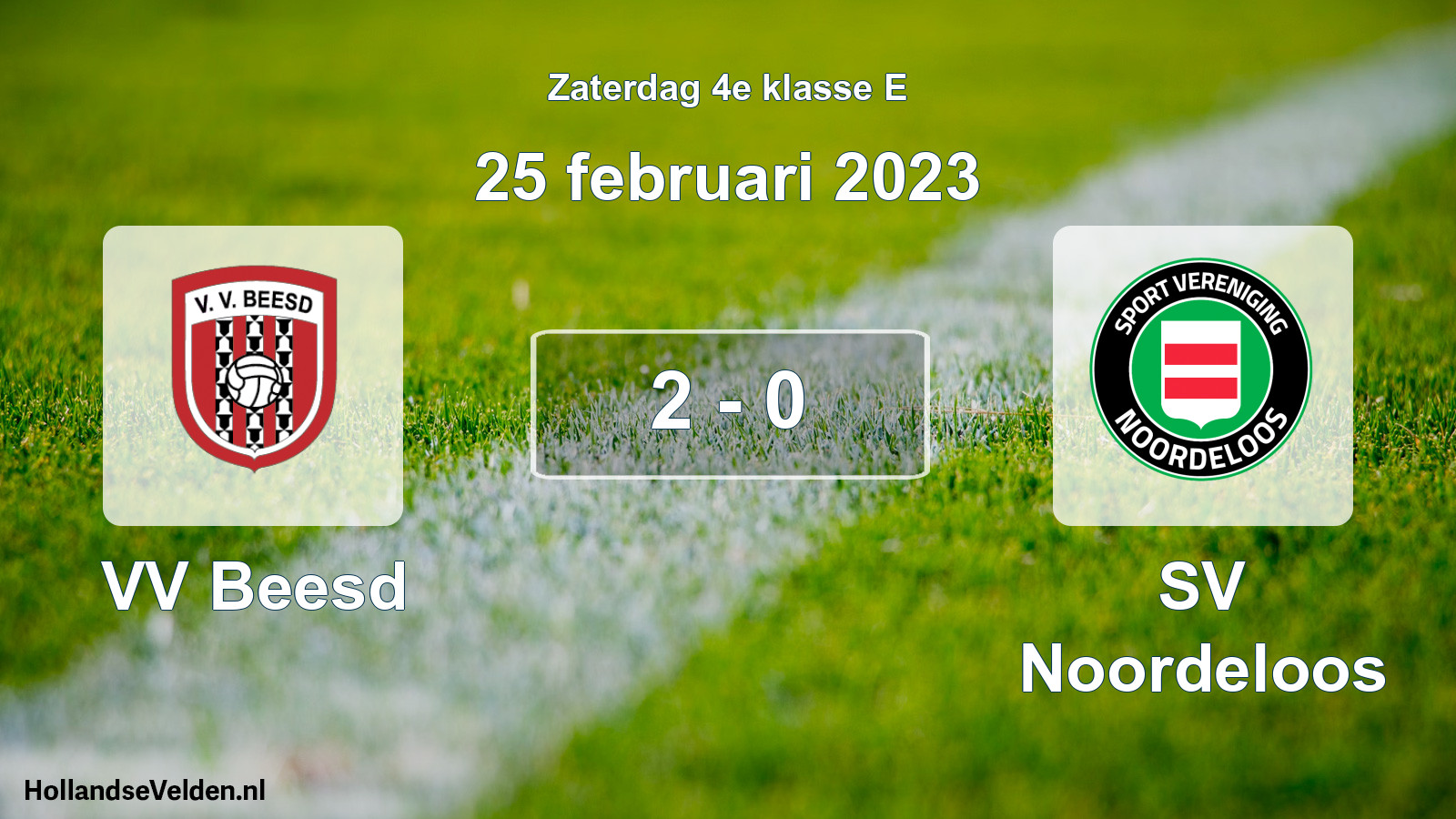 Total number of matches played: VV Beesd - SV Noordeloos 2 - 0 (25 February 2023)