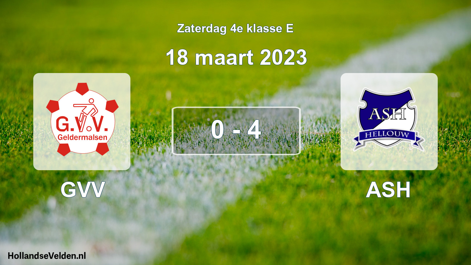 Total number of matches played: GVV - ASH 0 - 4 (18 March 2023)