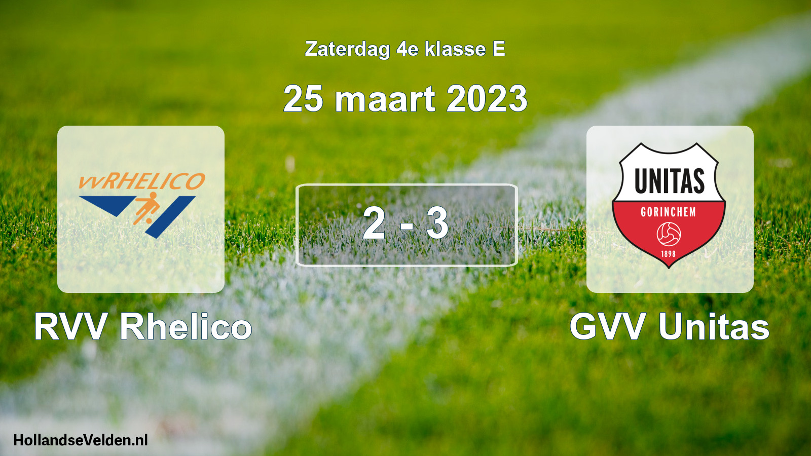 Total number of matches played: RVV Rhelico - GVV Unitas 2 - 3 (25 March 2023)