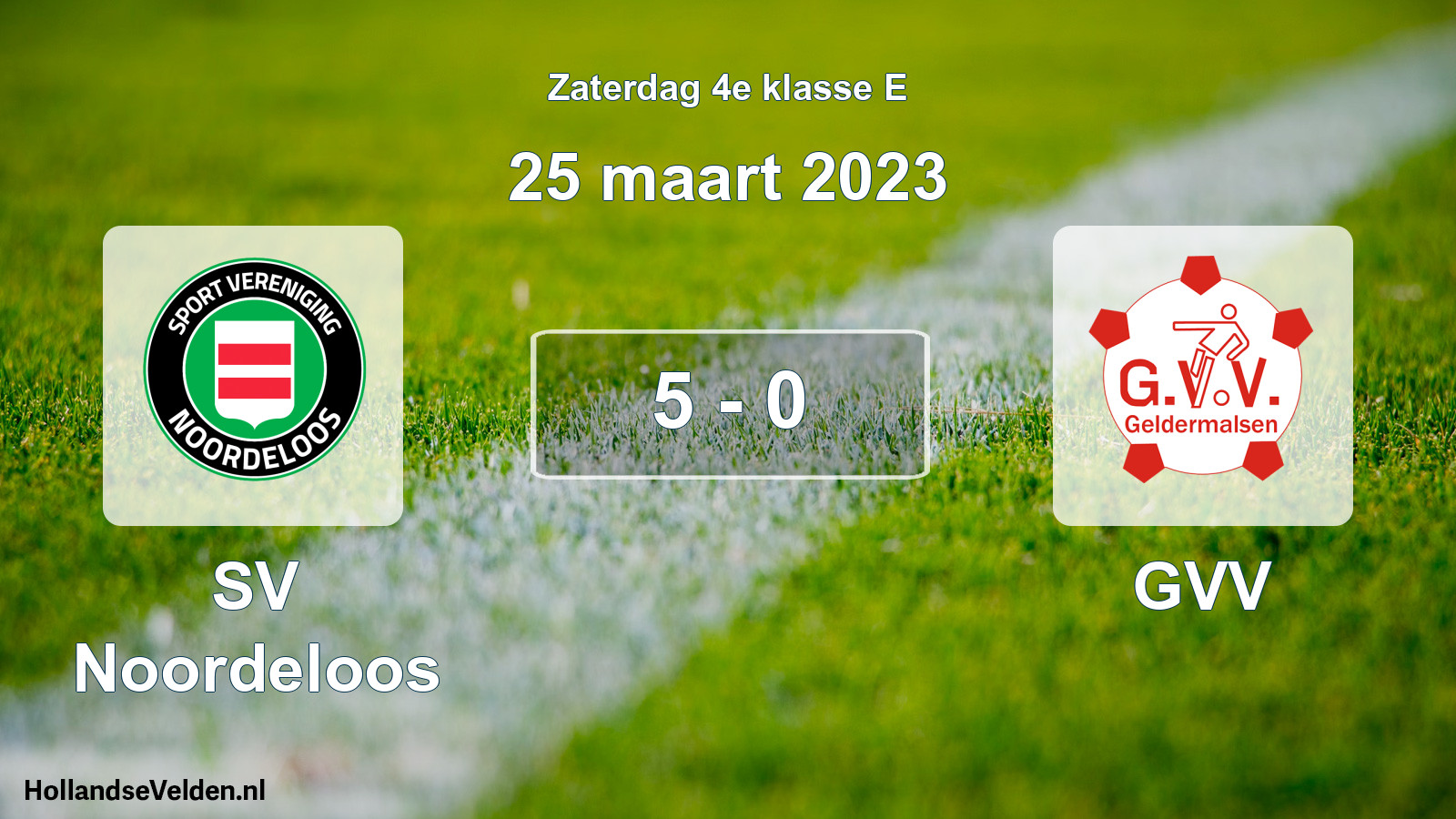 Total number of matches played: SV Noordeloos - GVV 5 - 0 (25 March 2023)