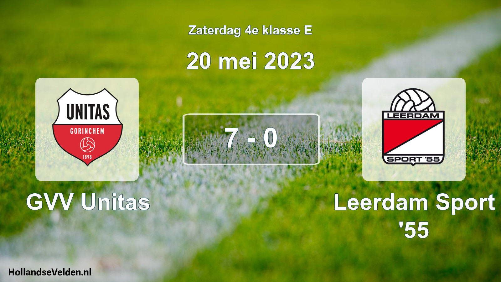 Total number of matches played: GVV Unitas - Leerdam Sport '55 7 - 0 (20 May 2023)
