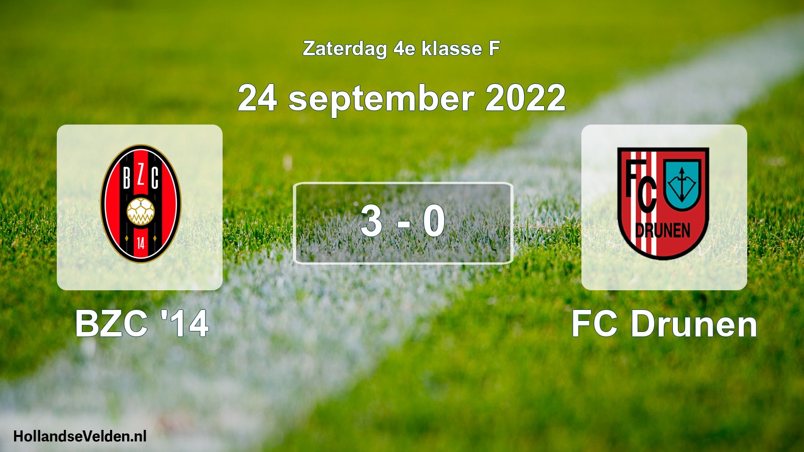 Total number of matches played: BZC '14 - FC Drunen 3 - 0 (24 September 2022)