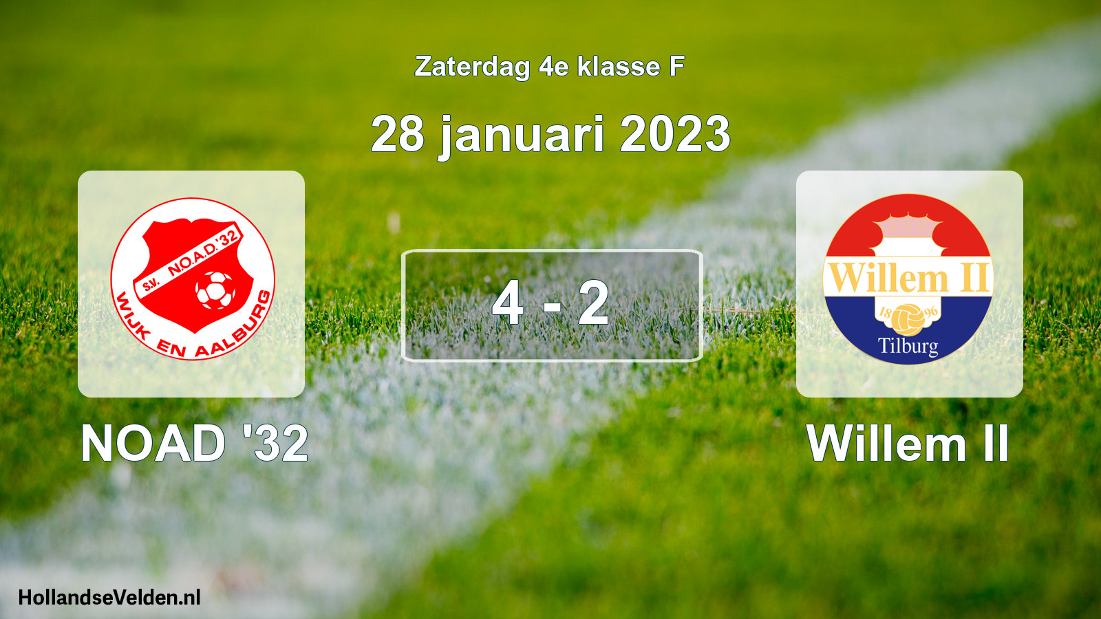 Total number of matches played: NOAD '32 - Willem II 4 - 2 (28 January 2023)
