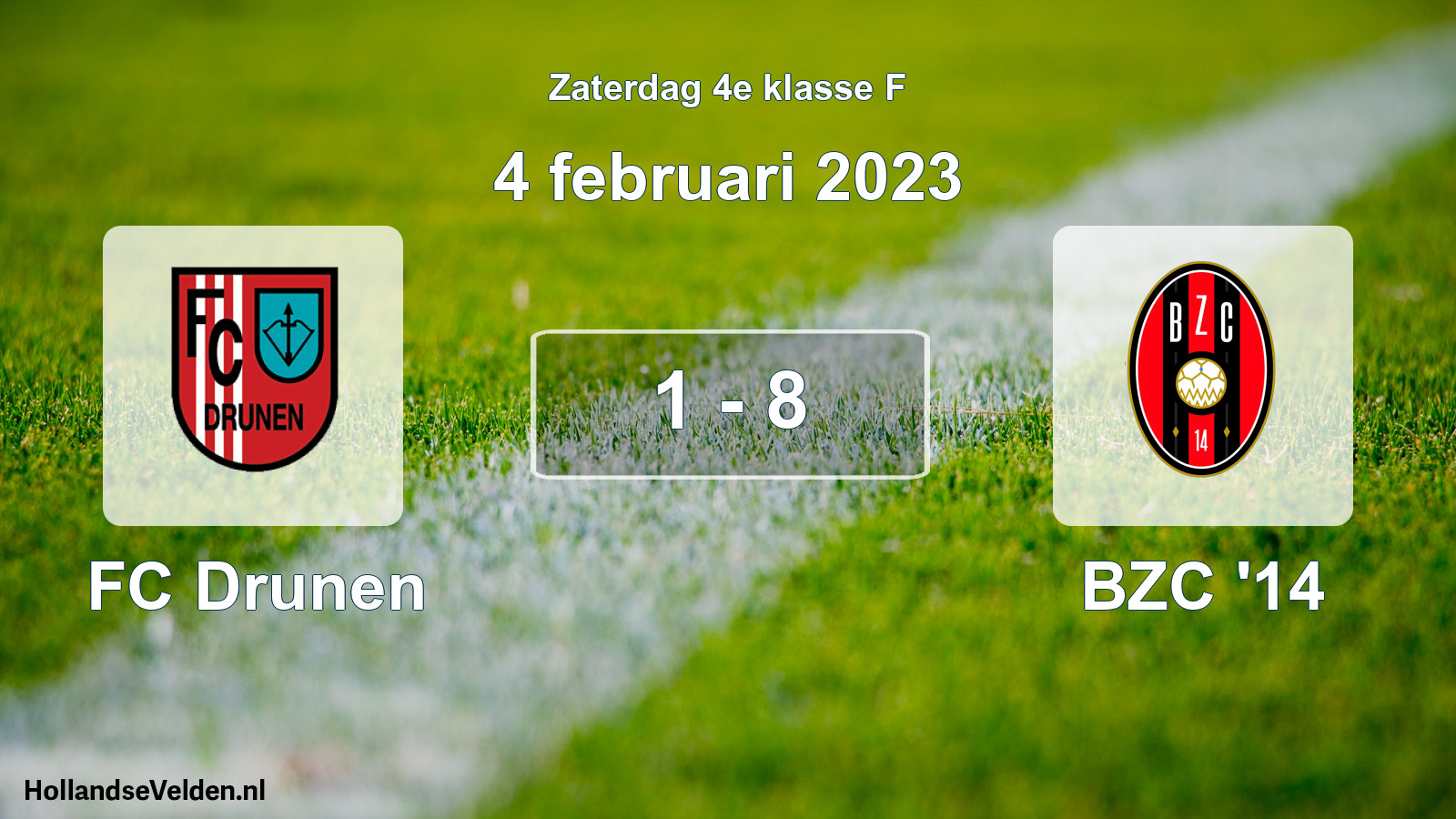 Total number of matches played: FC Drunen - BZC '14 1 - 8 (4 February 2023)