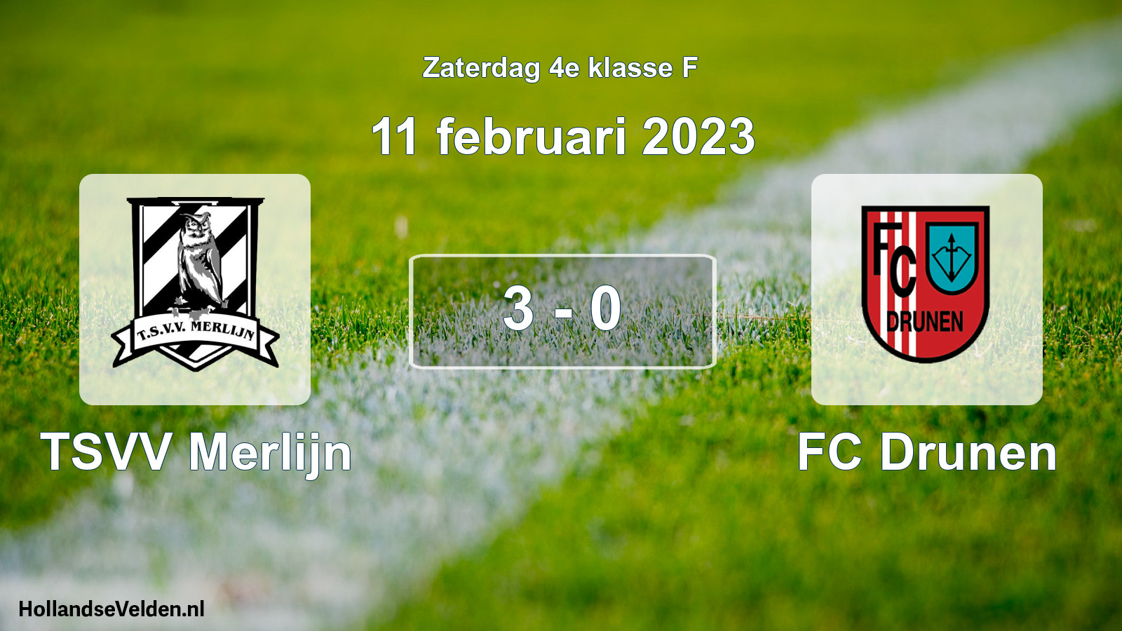 Total number of matches played: TSVV Merlijn - FC Drunen 3 - 0 (11 February 2023)