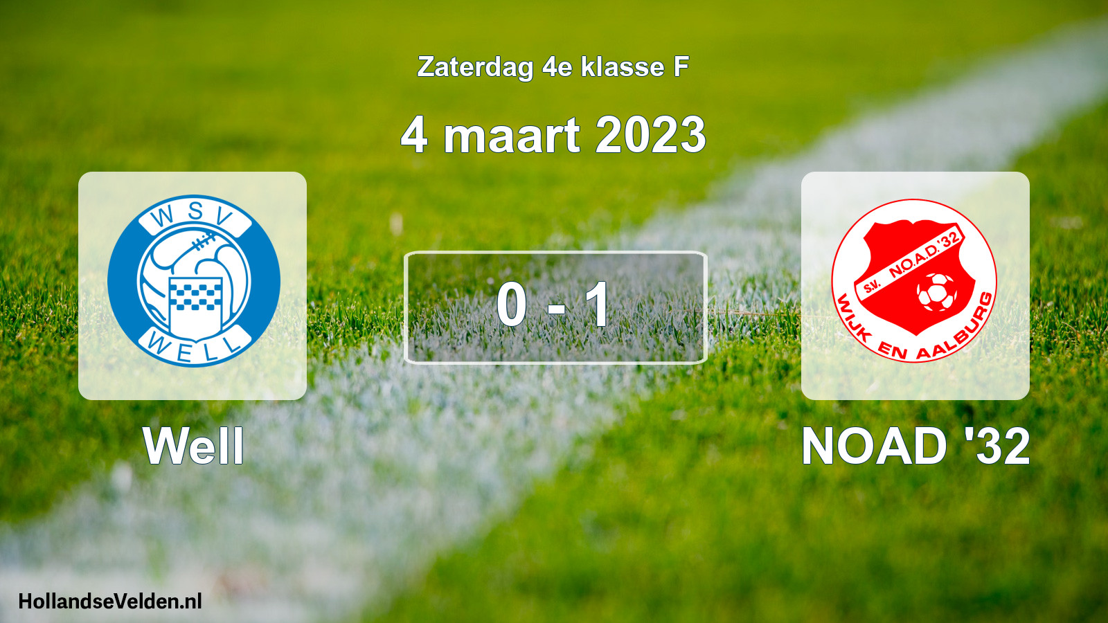 Total number of matches played: Well - NOAD '32 0 - 1 (4 March 2023)