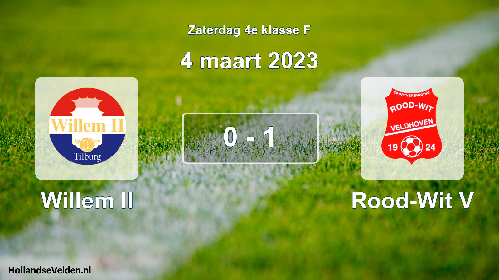 Total number of matches played: Willem II - Rood-Wit V 0 - 1 (4 March 2023)