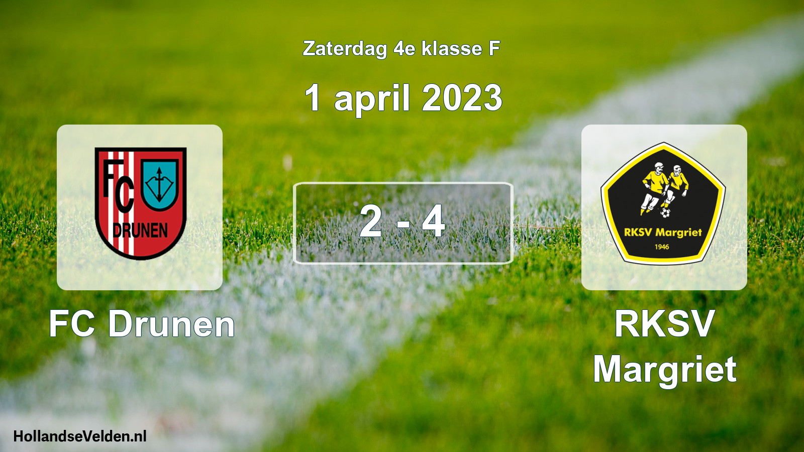 Total number of matches played: FC Drunen - RKSV Margriet 2 - 4 (1 April 2023)