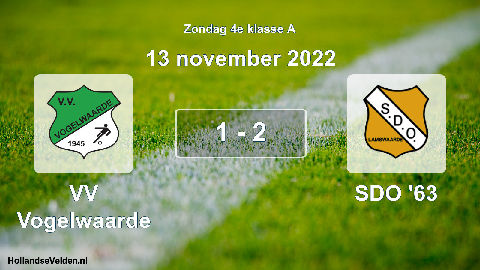 Total number of matches played: VV Vogelwaarde - SDO '63 1 - 2 (13 November 2022)