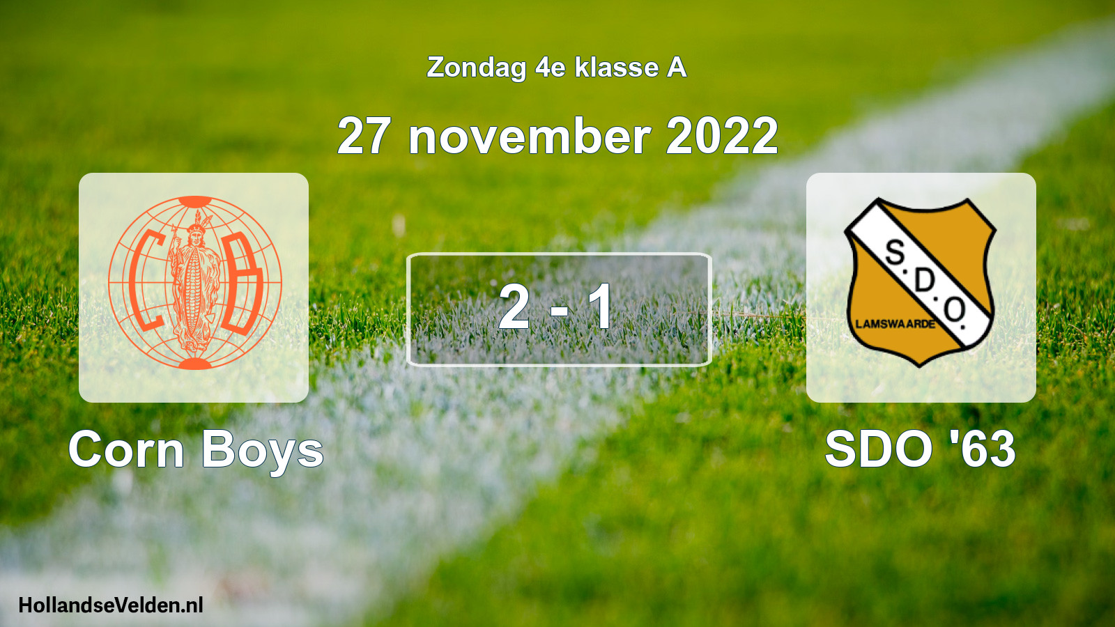 Total number of matches played: Corn Boys - SDO '63 2 - 1 (27 November 2022)