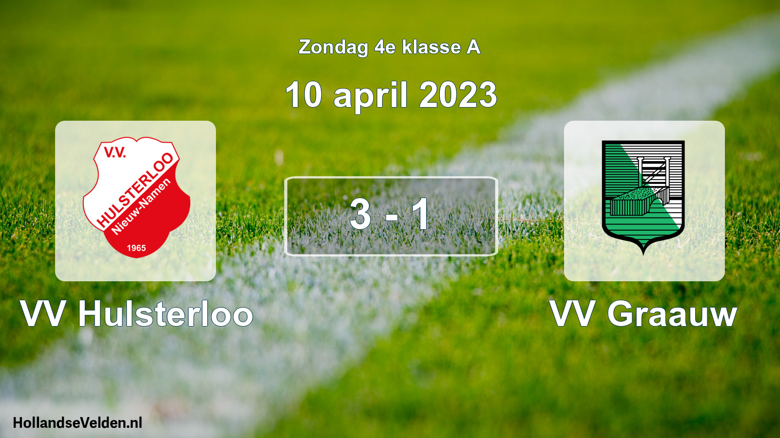 Total number of matches played: VV Hulsterloo - VV Graauw 3 - 1 (10 April 2023)