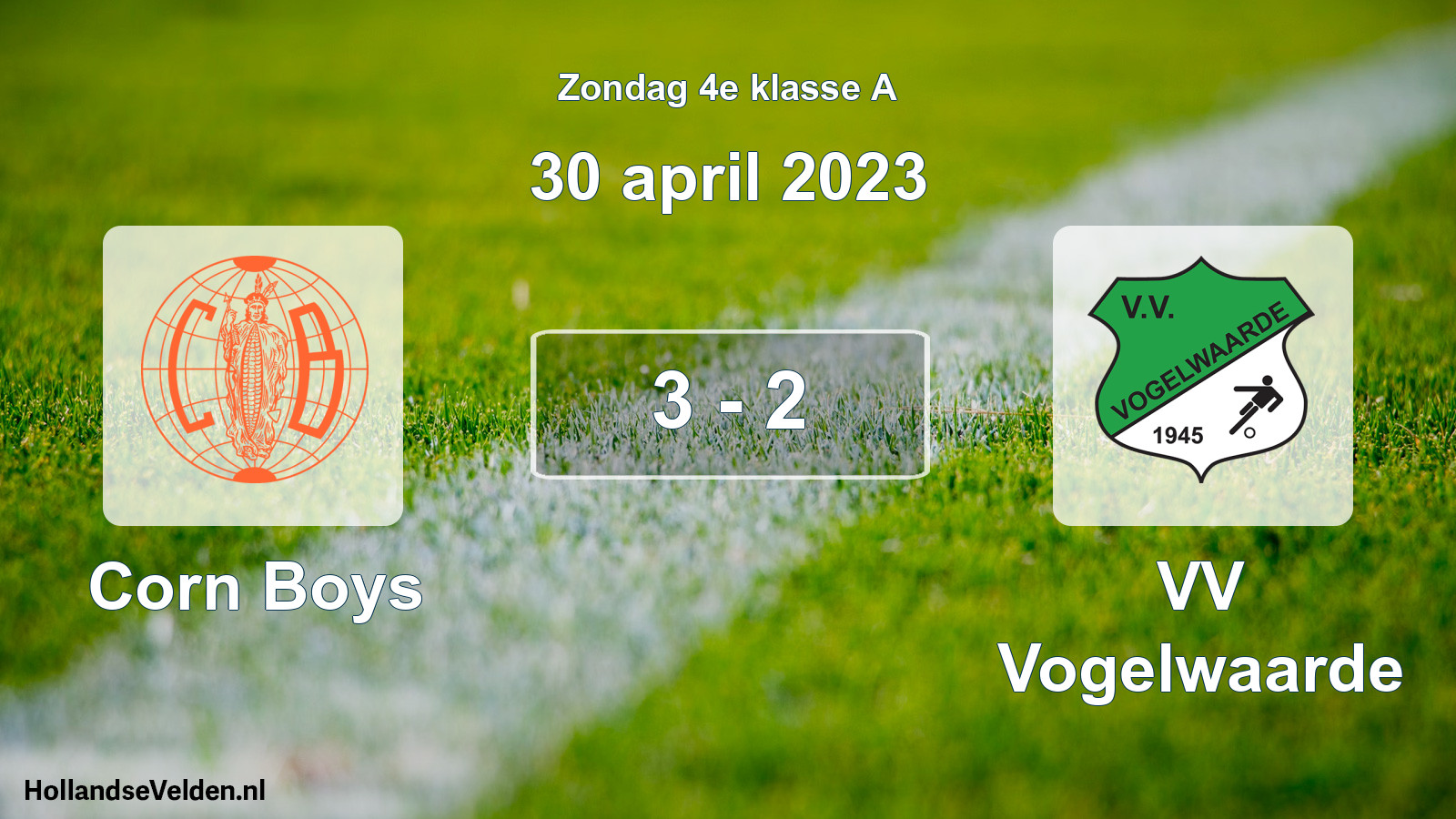 Total number of matches played: Corn Boys - VV Vogelwaarde 3 - 2 (30 April 2023)