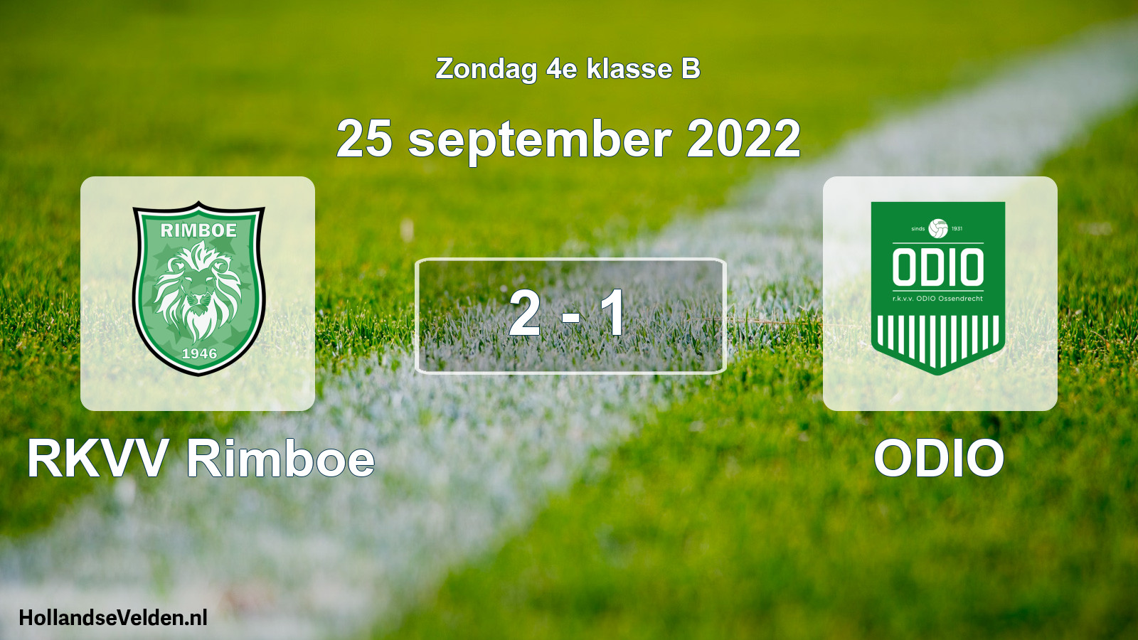 Total number of matches played: RKVV Rimboe - ODIO 2 - 1 (25 September 2022)