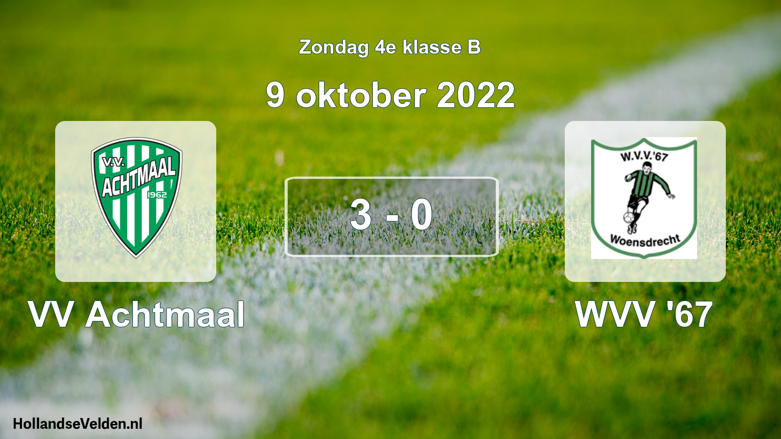 Total number of matches played: VV Achtmaal - WVV '67 3 - 0 (9 October 2022)