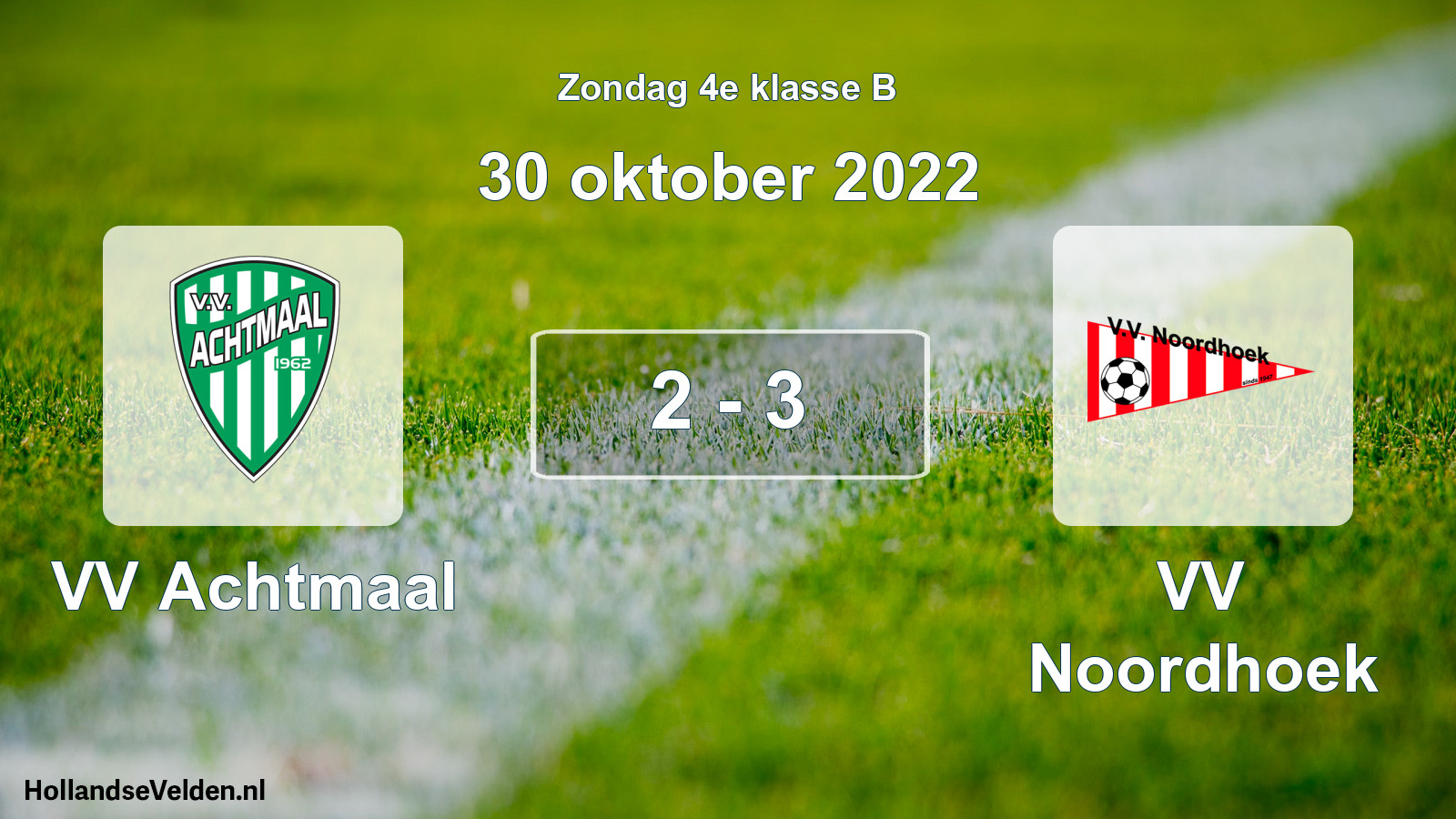 Total number of matches played: VV Achtmaal - VV Noordhoek 2 - 3 (30 October 2022)