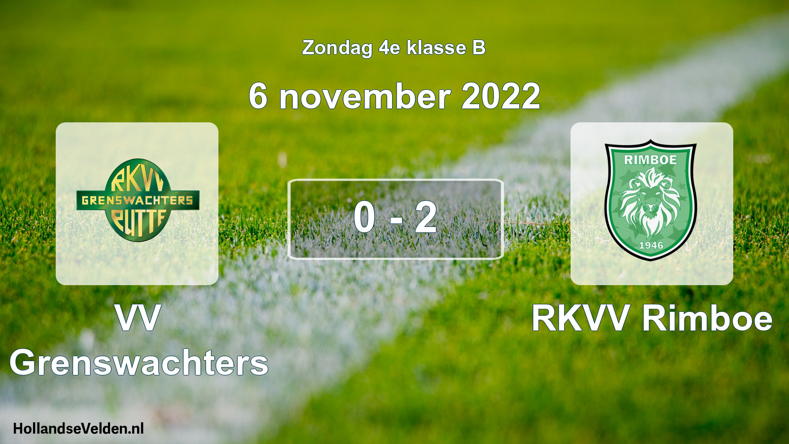 Total number of matches played: VV Grenswachters - RKVV Rimboe 0 - 2 (6 November 2022)