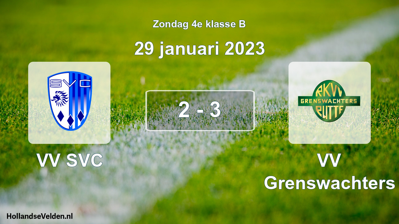 Total number of matches played: VV SVC - VV Grenswachters 2 - 3 (29 January 2023)