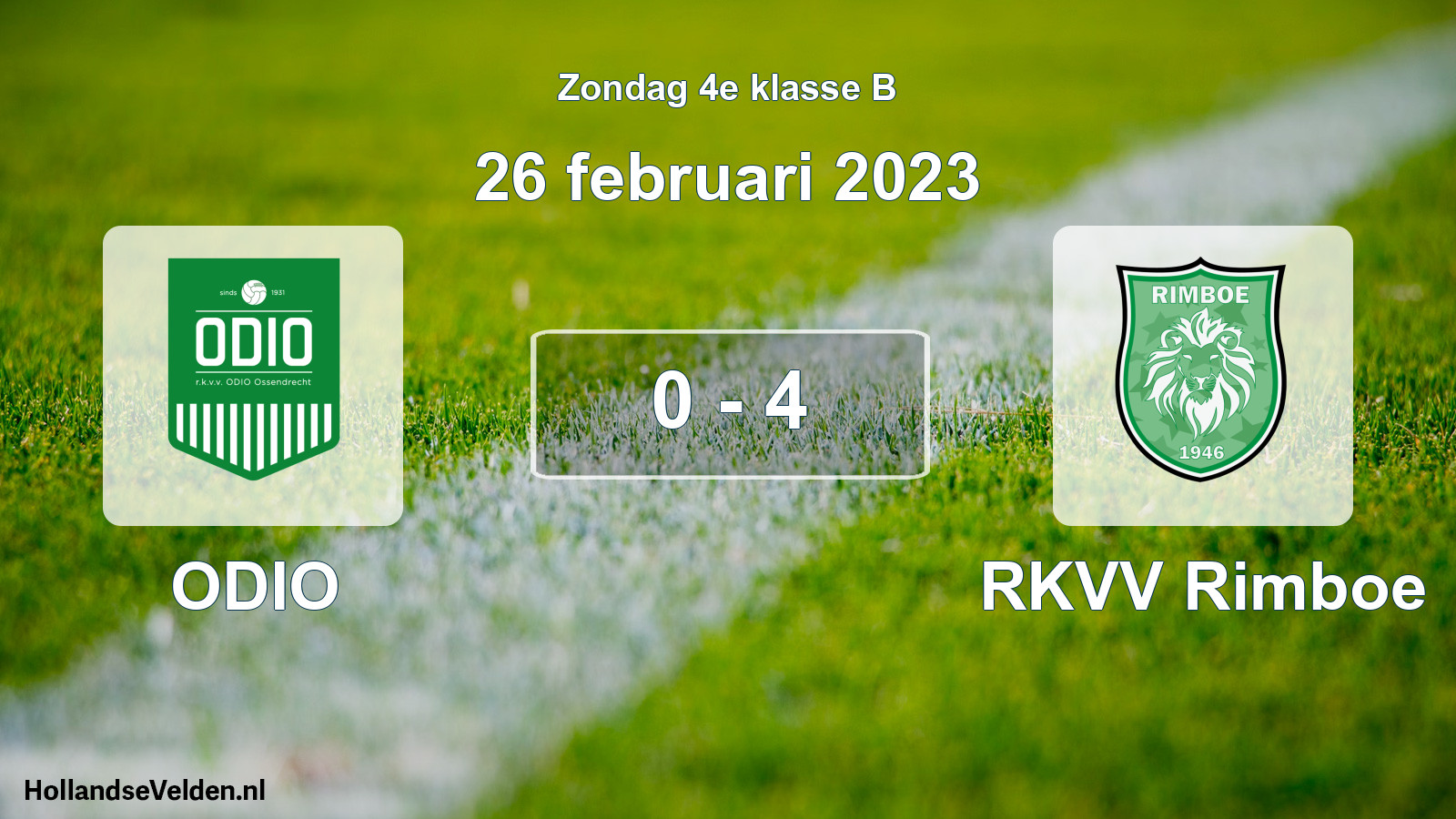 Total number of matches played: ODIO - RKVV Rimboe 0 - 4 (26 February 2023)