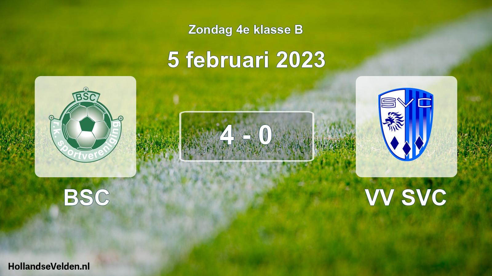 Total number of matches played: BSC - VV SVC 4 - 0 (5 February 2023)