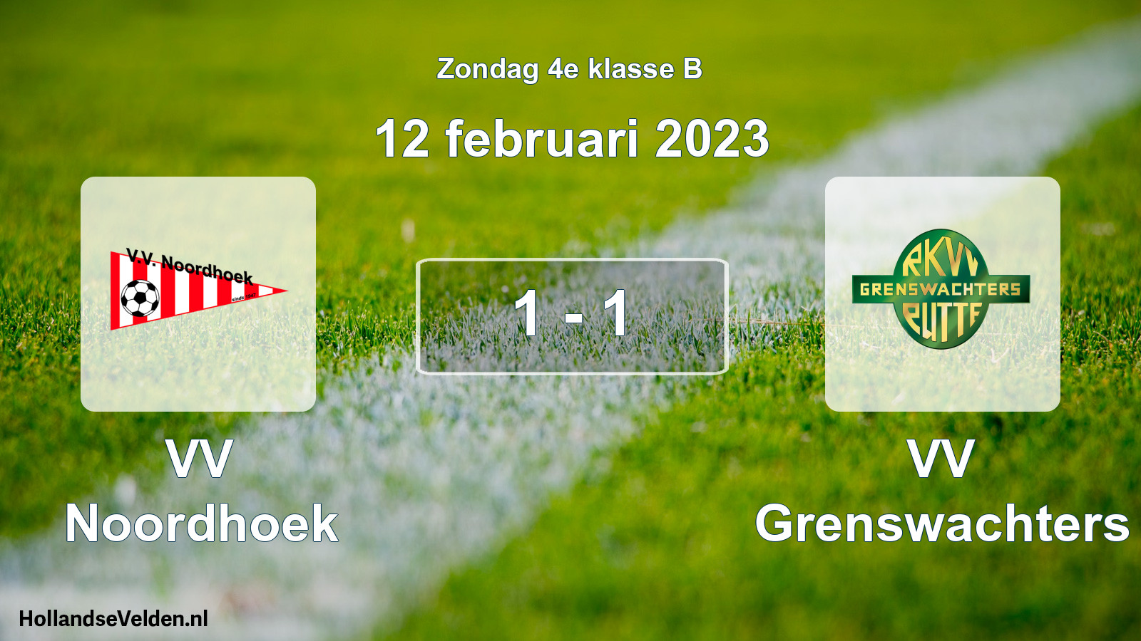 Total number of matches played: VV Noordhoek - VV Grenswachters 1 - 1 (12 February 2023)