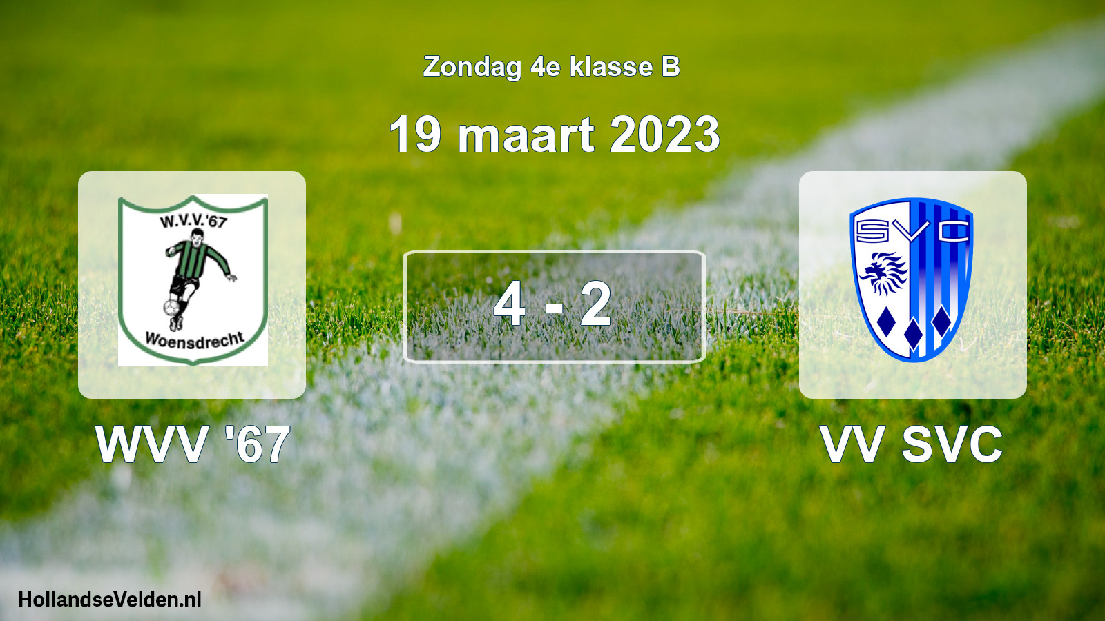 Total number of matches played: WVV '67 - VV SVC 4 - 2 (19 March 2023)