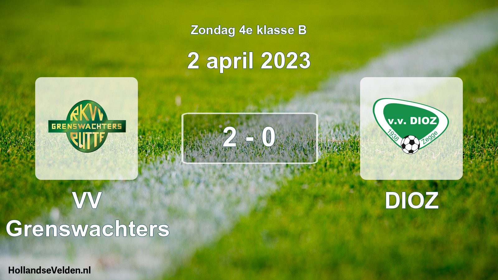 Total number of matches played: VV Grenswachters - DIOZ 2 - 0 (2 April 2023)
