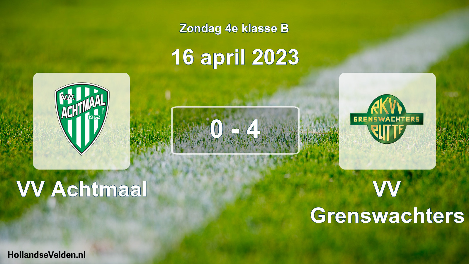 Total number of matches played: VV Achtmaal - VV Grenswachters 0 - 4 (16 April 2023)