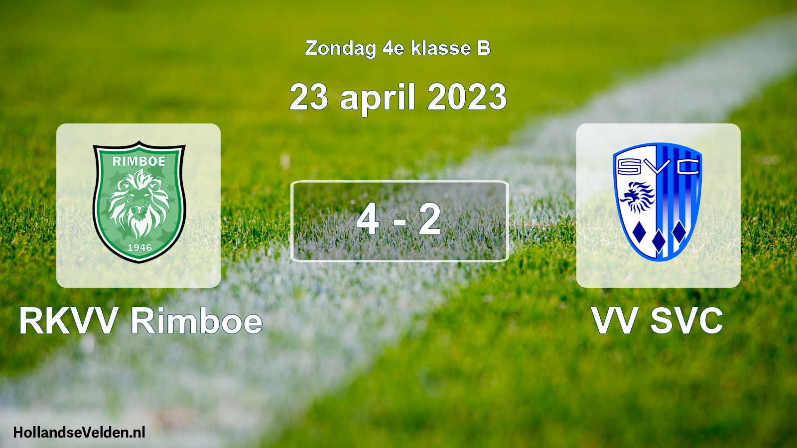 Total number of matches played: RKVV Rimboe - VV SVC 4 - 2 (23 April 2023)