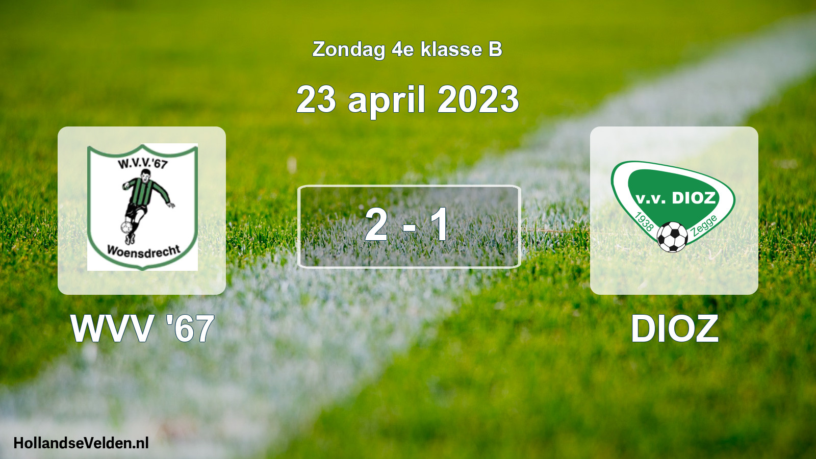 Total number of matches played: WVV '67 - DIOZ 2 - 1 (23 April 2023)