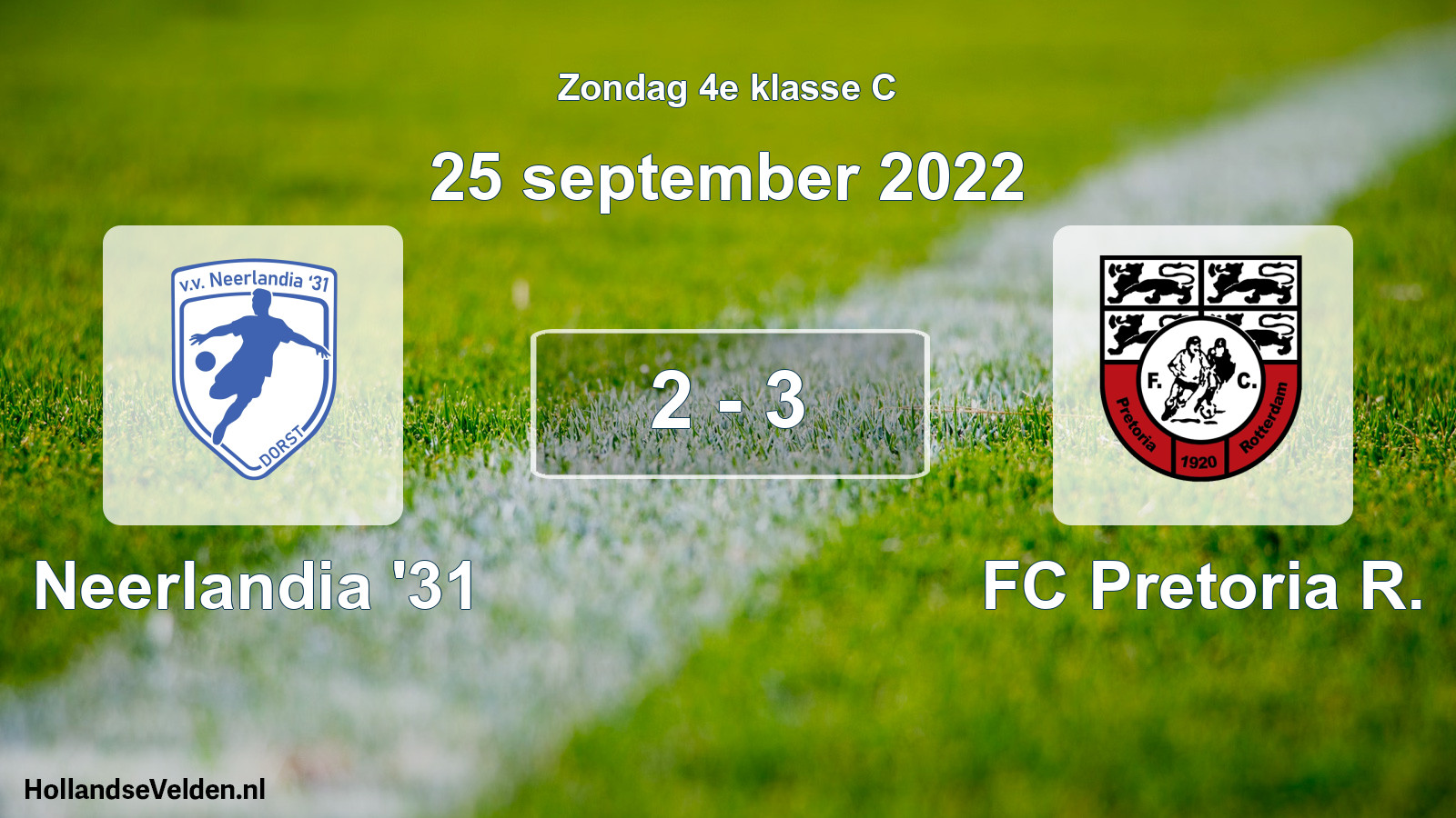 Total number of matches played: Neerlandia '31 - FC Pretoria R. 2 - 3 (25 September 2022)