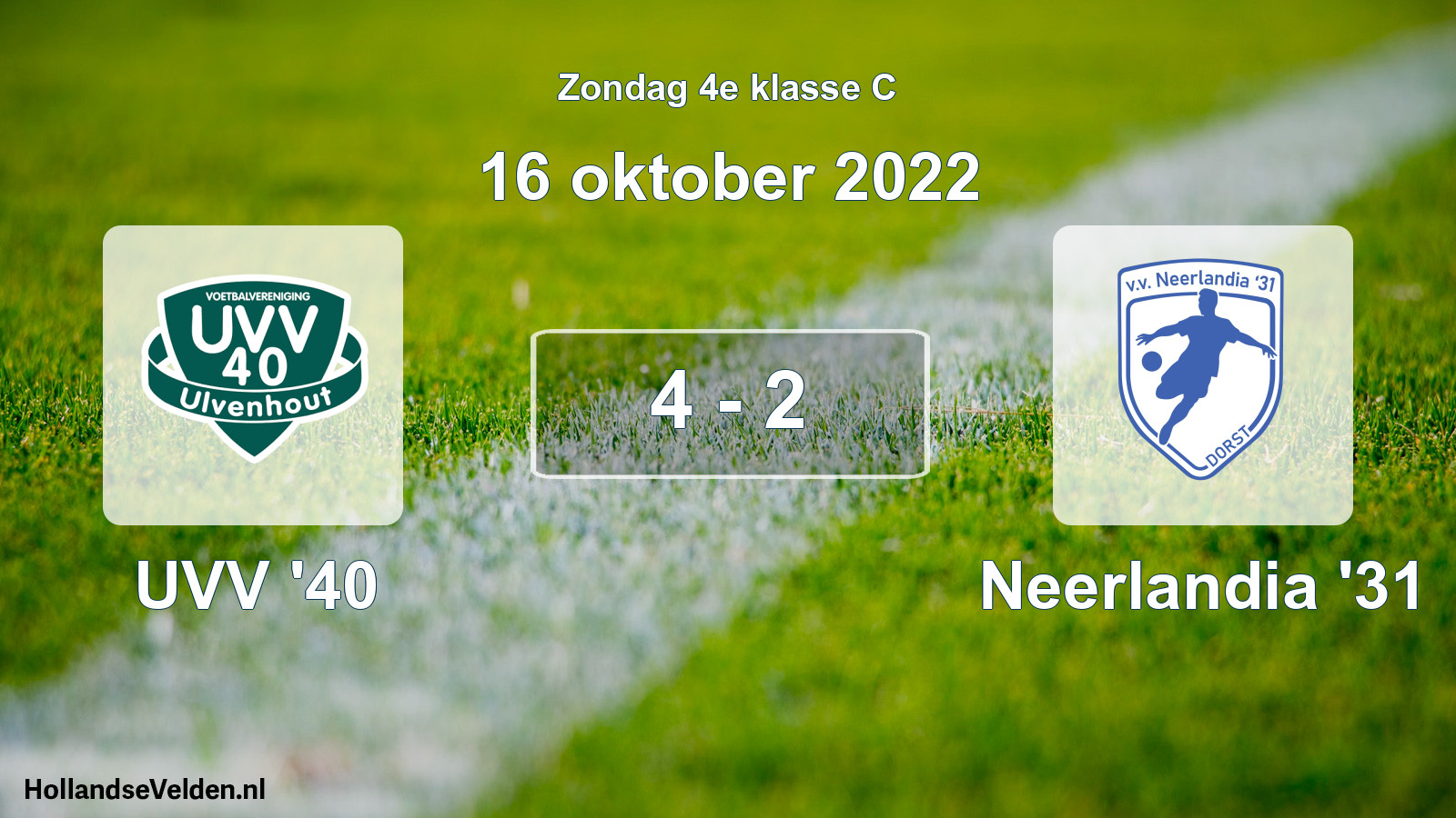 Total number of matches played: UVV '40 - Neerlandia '31 4 - 2 (16 October 2022)