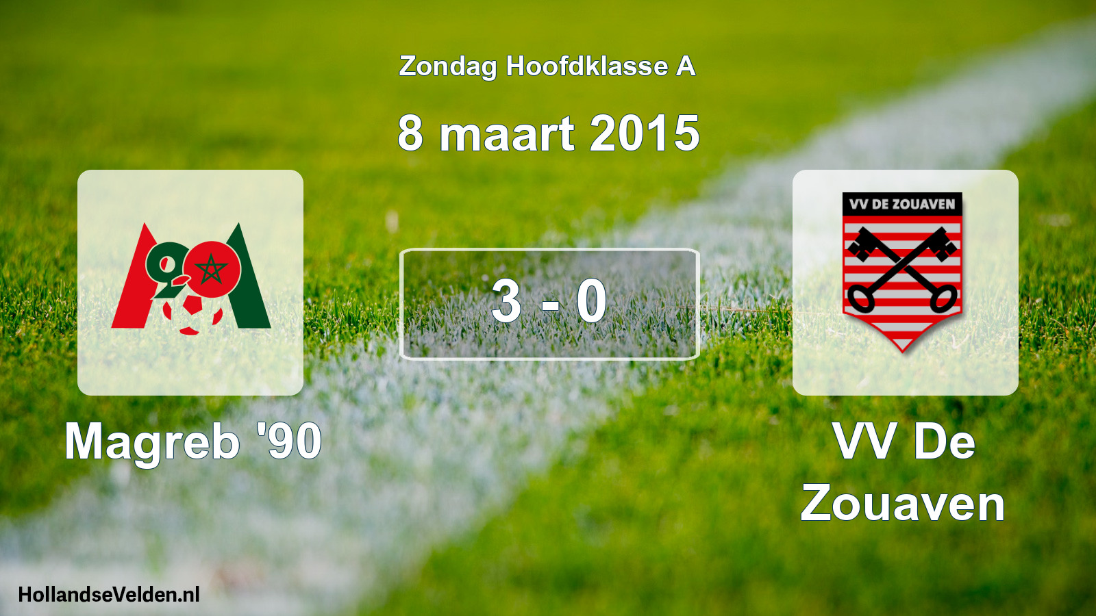 Total number of matches played: Magreb '90 - VV De Zouaven 3 - 0 (8 March 2015)