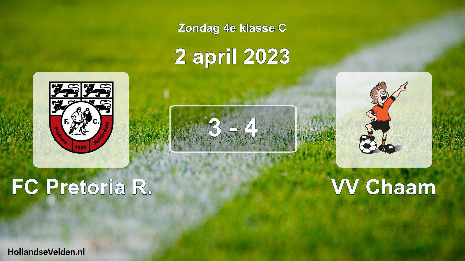 Total number of matches played: FC Pretoria R. - VV Chaam 3 - 4 (2 April 2023)