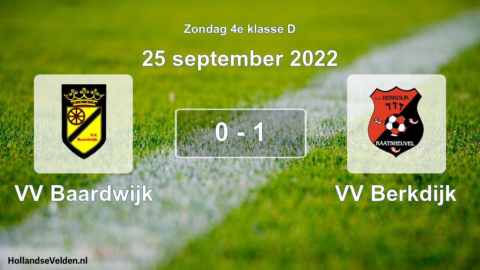Total number of matches played: VV Baardwijk - VV Berkdijk 0 - 1 (25 September 2022)