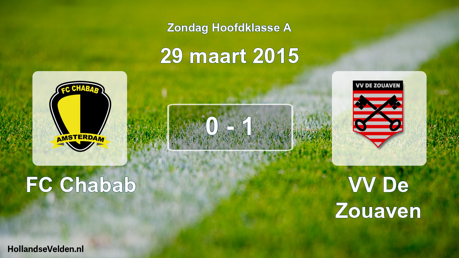 Total number of matches played: FC Chabab - VV De Zouaven 0 - 1 (29 March 2015)