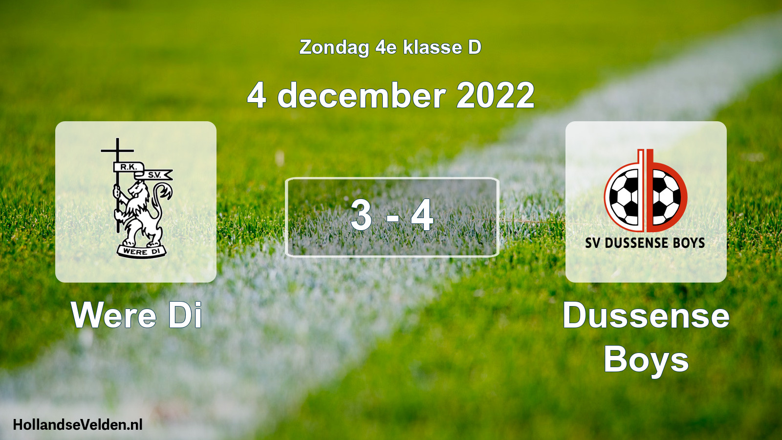 Total number of matches played: Were Di - Dussense Boys 3 - 4 (4 December 2022)