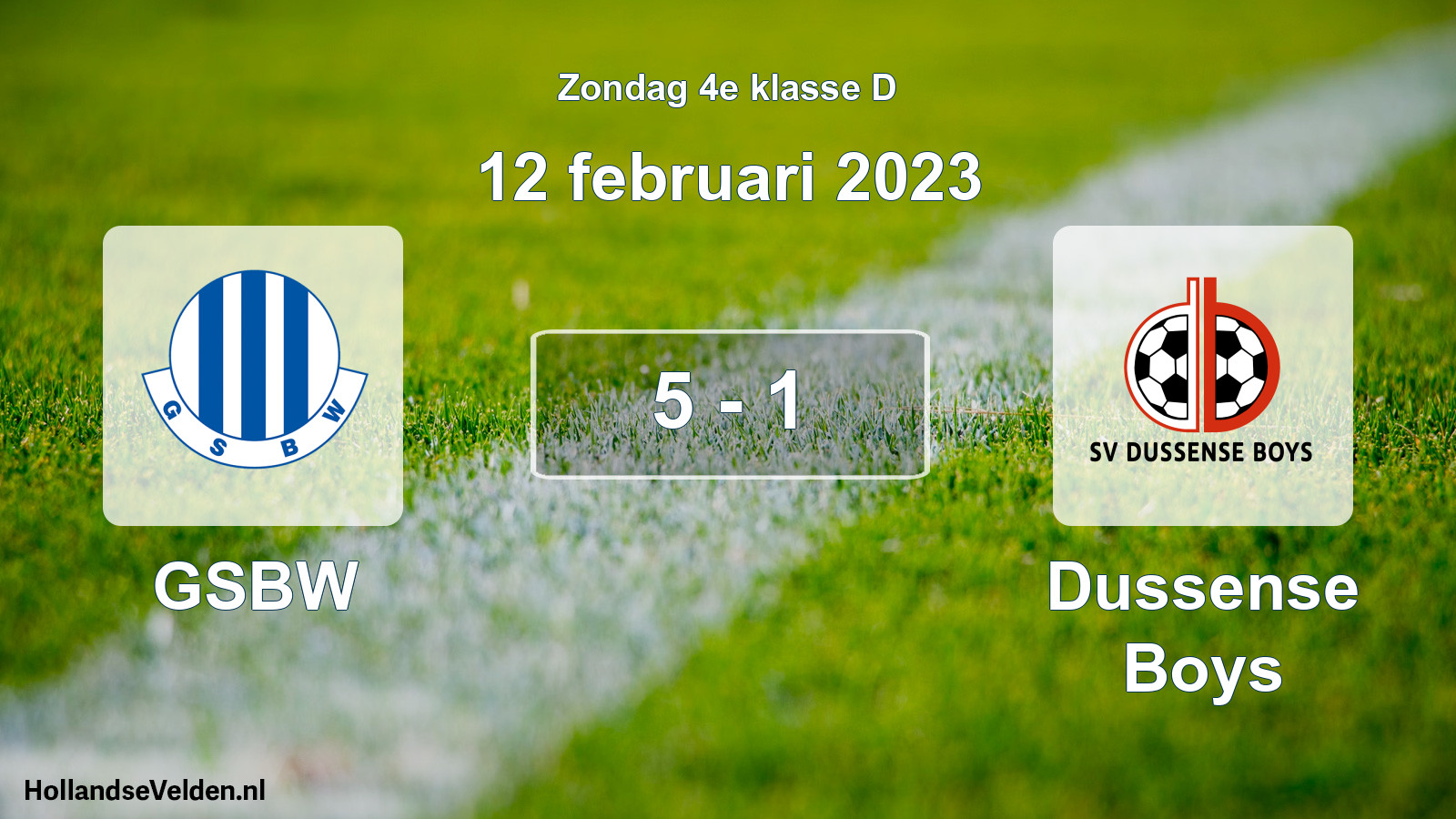 Total number of matches played: GSBW - Dussense Boys 5 - 1 (12 February 2023)