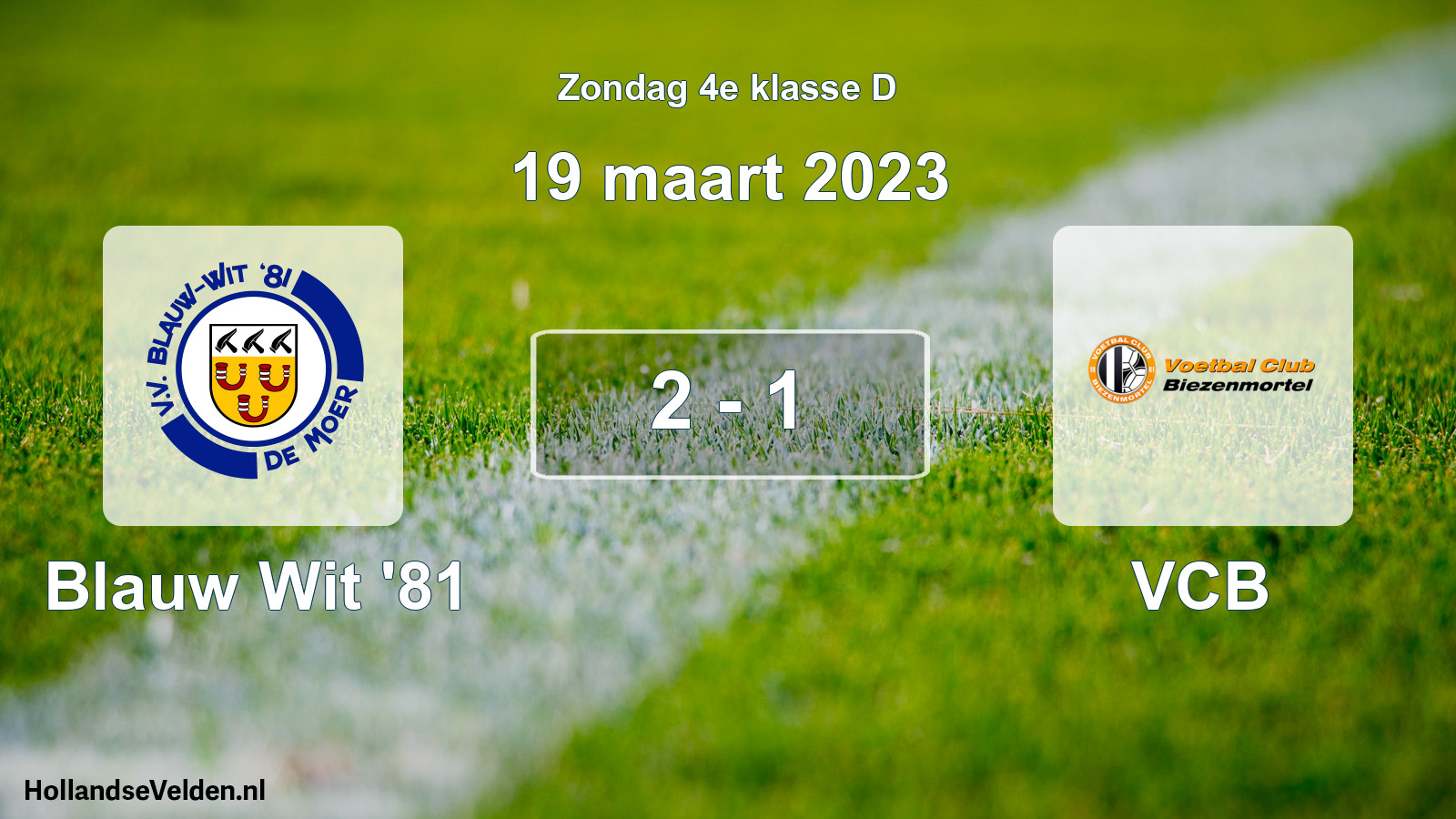 Total number of matches played: Blauw Wit '81 - VCB 2 - 1 (19 March 2023)