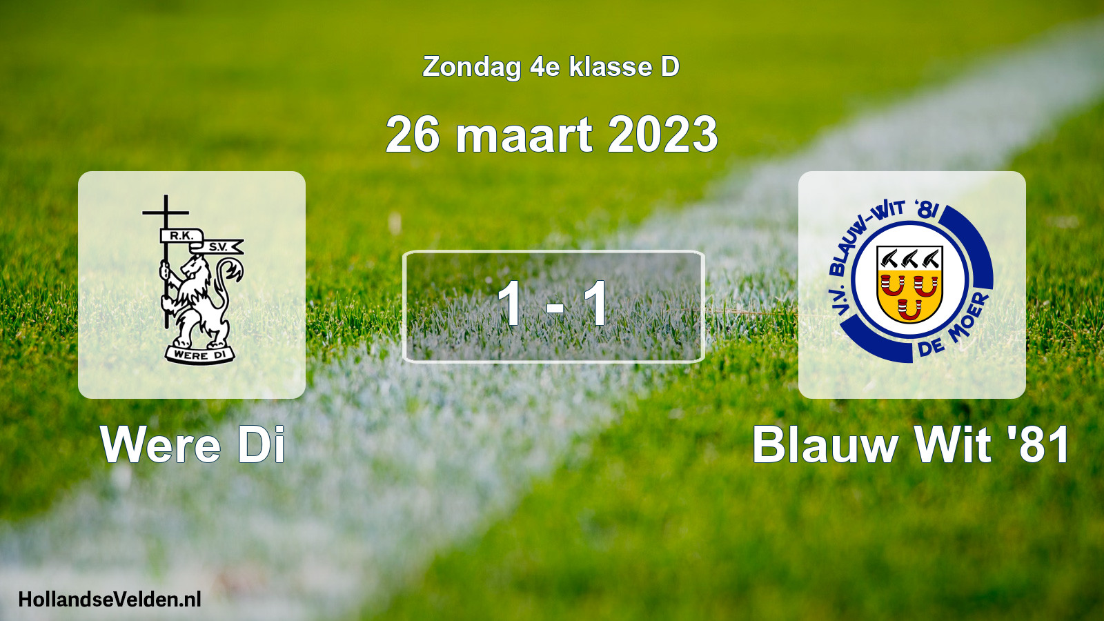 Total number of matches played: Were Di - Blauw Wit '81 1 - 1 (26 March 2023)