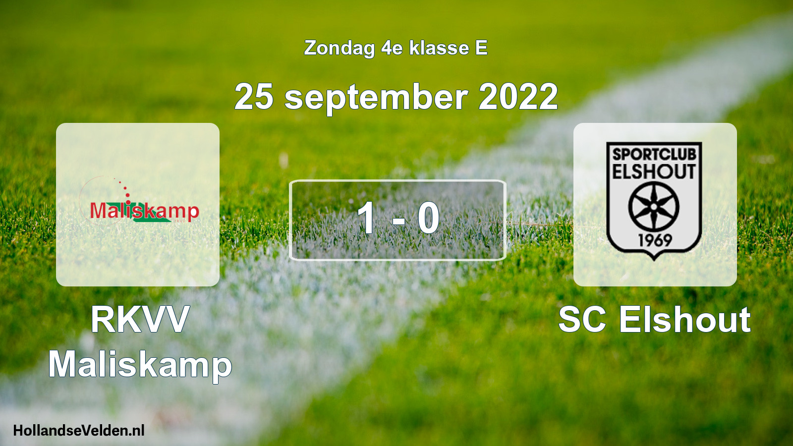 Total number of matches played: RKVV Maliskamp - SC Elshout 1 - 0 (25 September 2022)