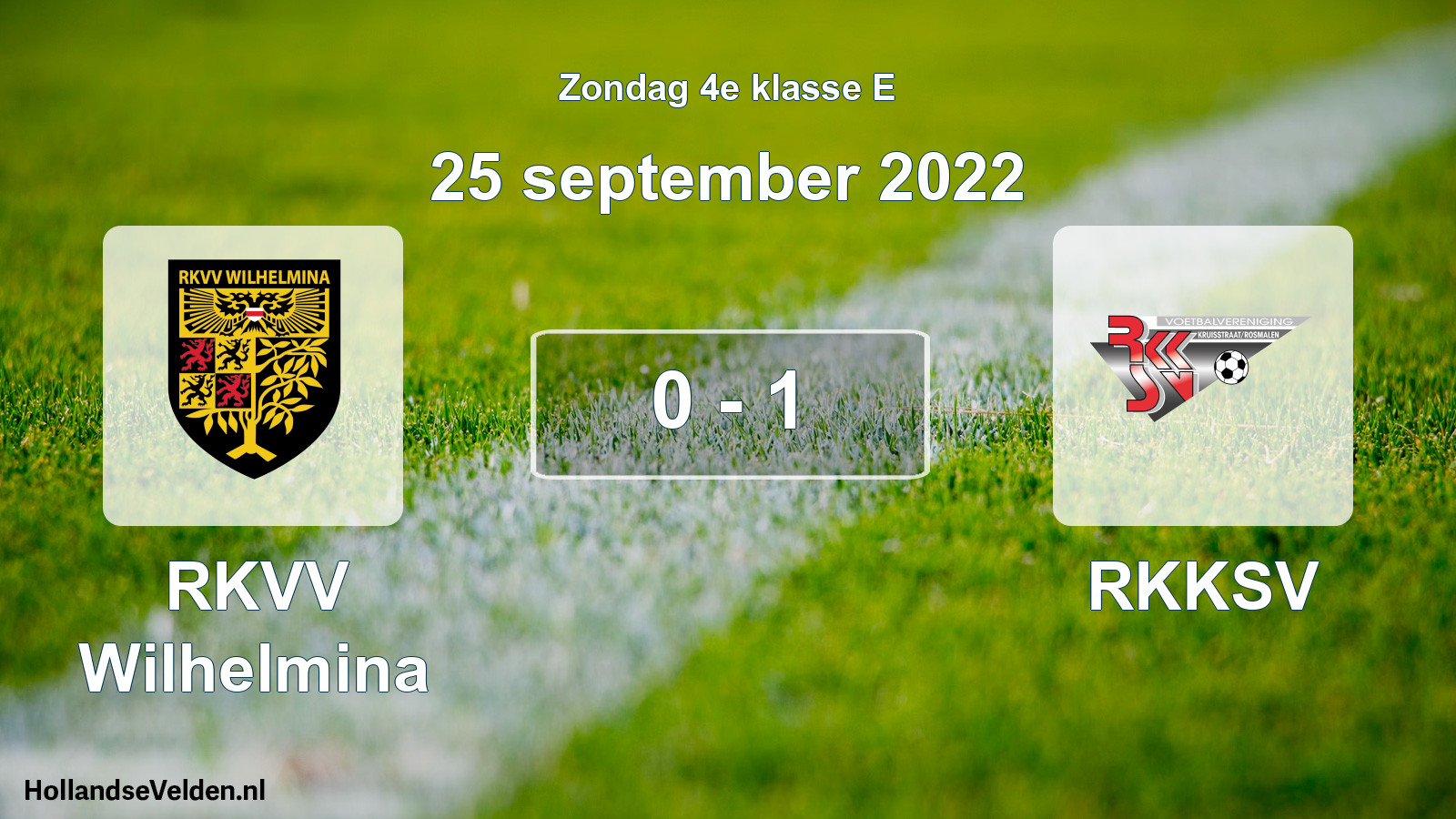 Total number of matches played: RKVV Wilhelmina - RKKSV 0 - 1 (25 September 2022)