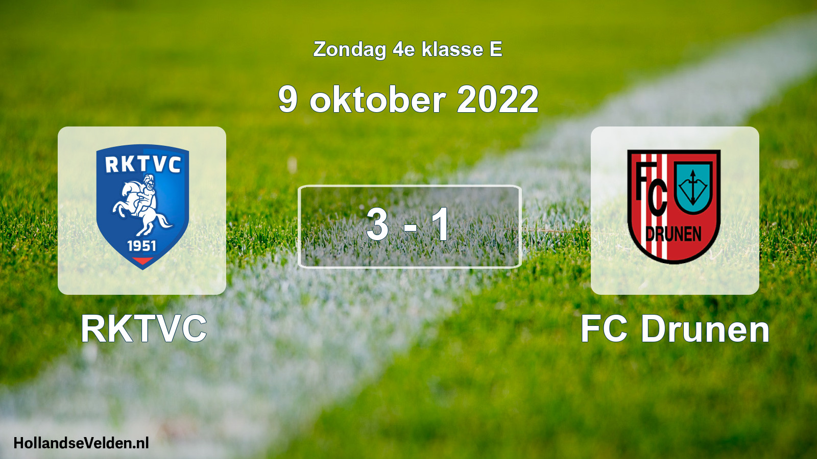 Total number of matches played: RKTVC - FC Drunen 3 - 1 (9 October 2022)