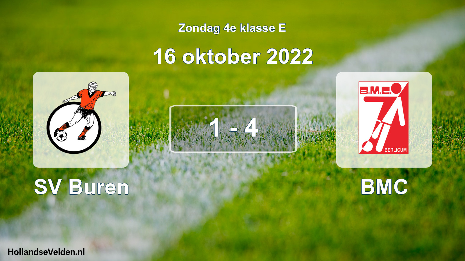 Total number of matches played: SV Buren - BMC 1 - 4 (16 October 2022)