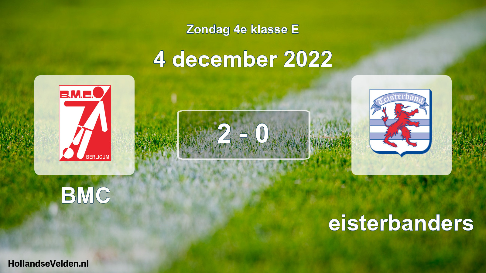 Total number of matches played: BMC - Teisterbanders 2 - 0 (4 December 2022)