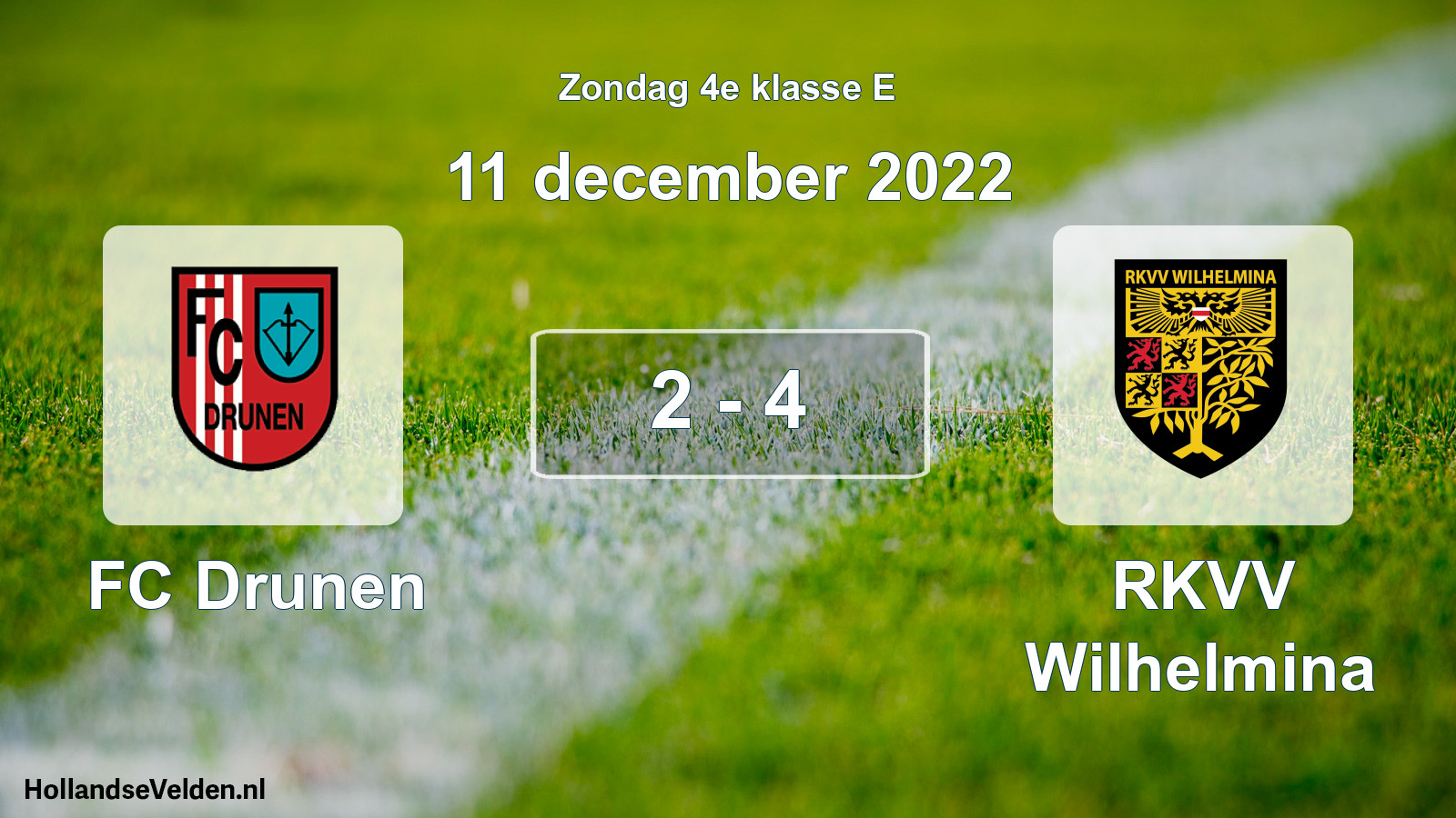 Total number of matches played: FC Drunen - RKVV Wilhelmina 2 - 4 (11 December 2022)