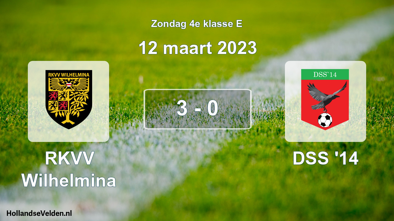 Total number of matches played: RKVV Wilhelmina - DSS '14 3 - 0 (12 March 2023)