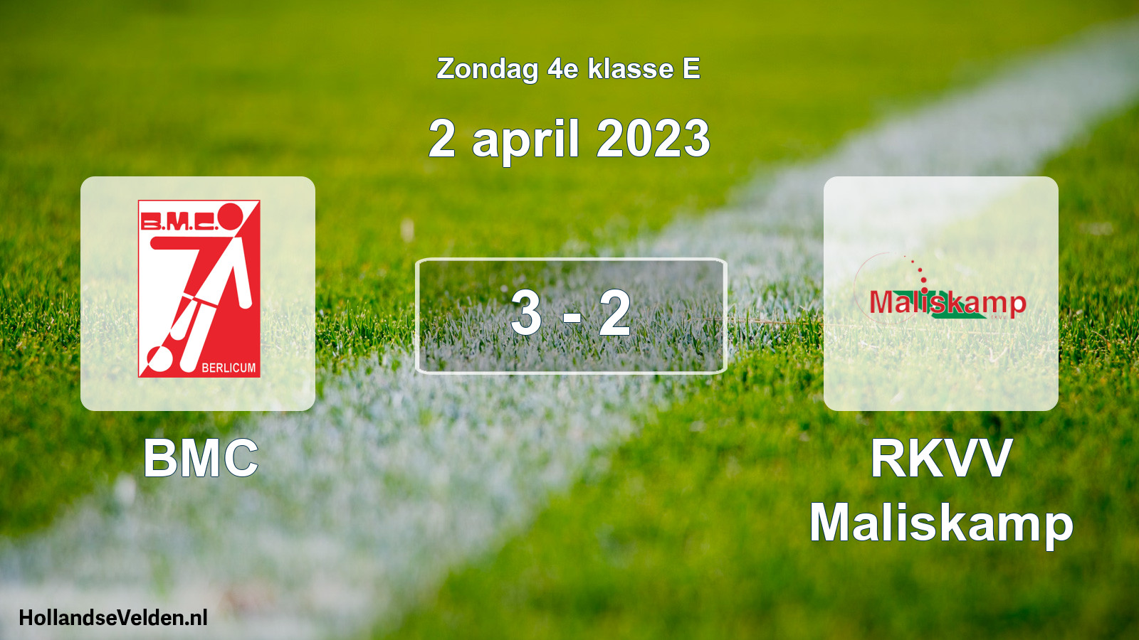Total number of matches played: BMC - RKVV Maliskamp 3 - 2 (2 April 2023)
